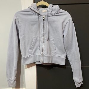 Cropped zip up hoodie